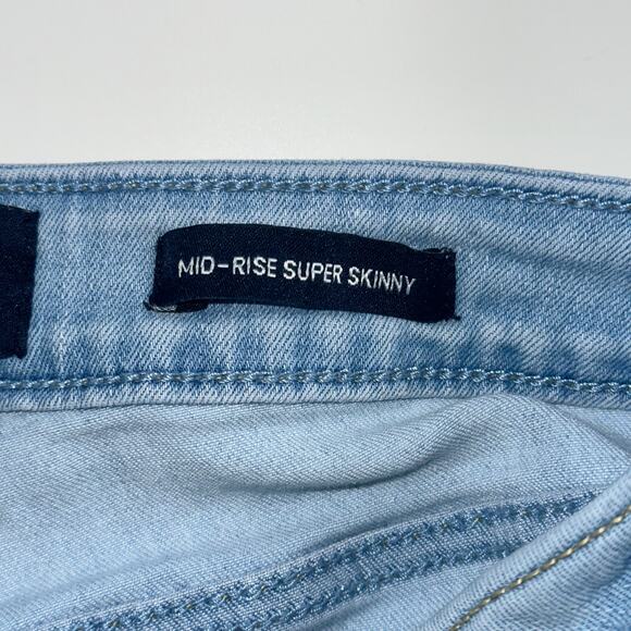 Hollister Women's Mid Rise Super Skinny Jeans 28x32 Blue Light Wash Distressed - Picture 11 of 13